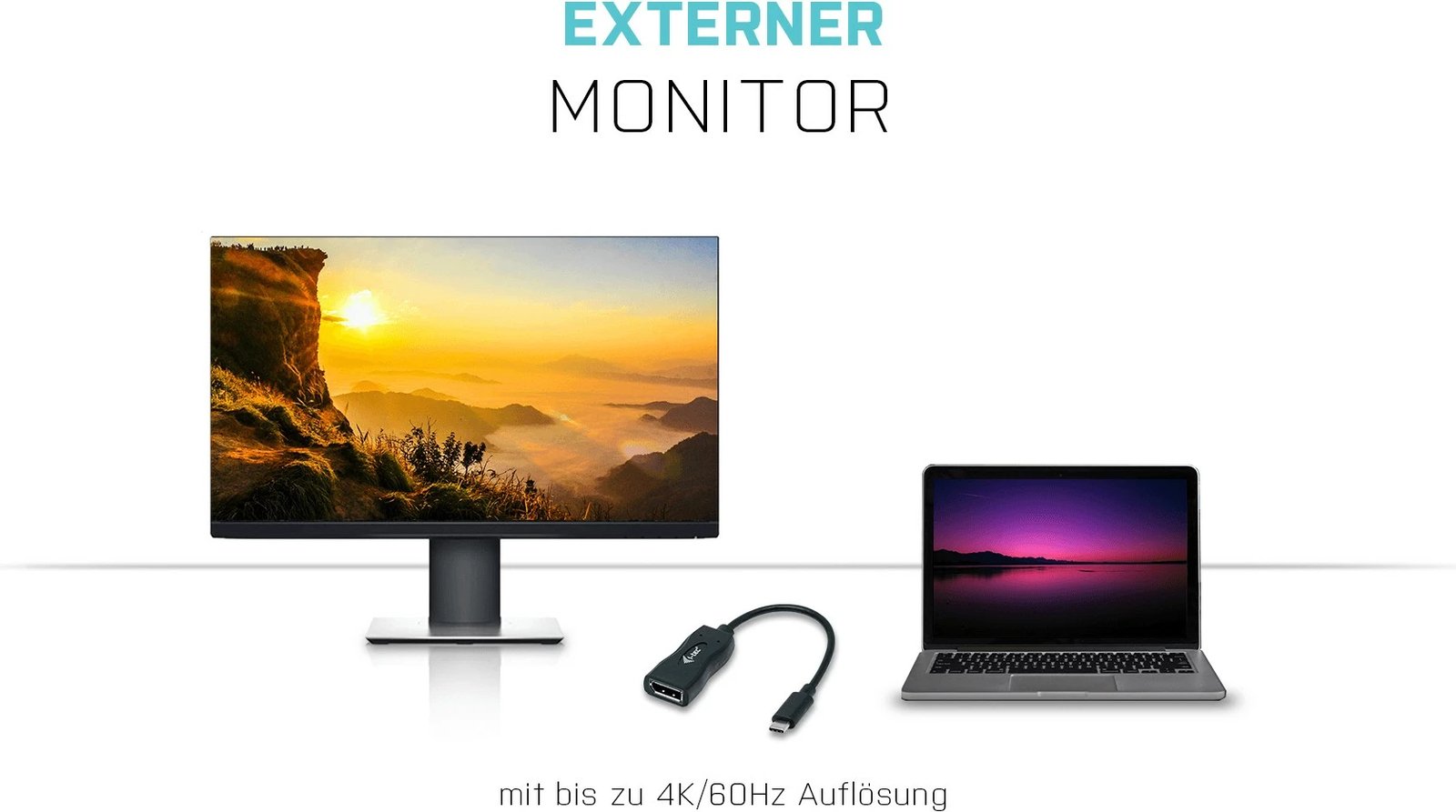 Adapter USB-C në DisplayPort i-tec, 4K/60Hz, 0.15m, i zi