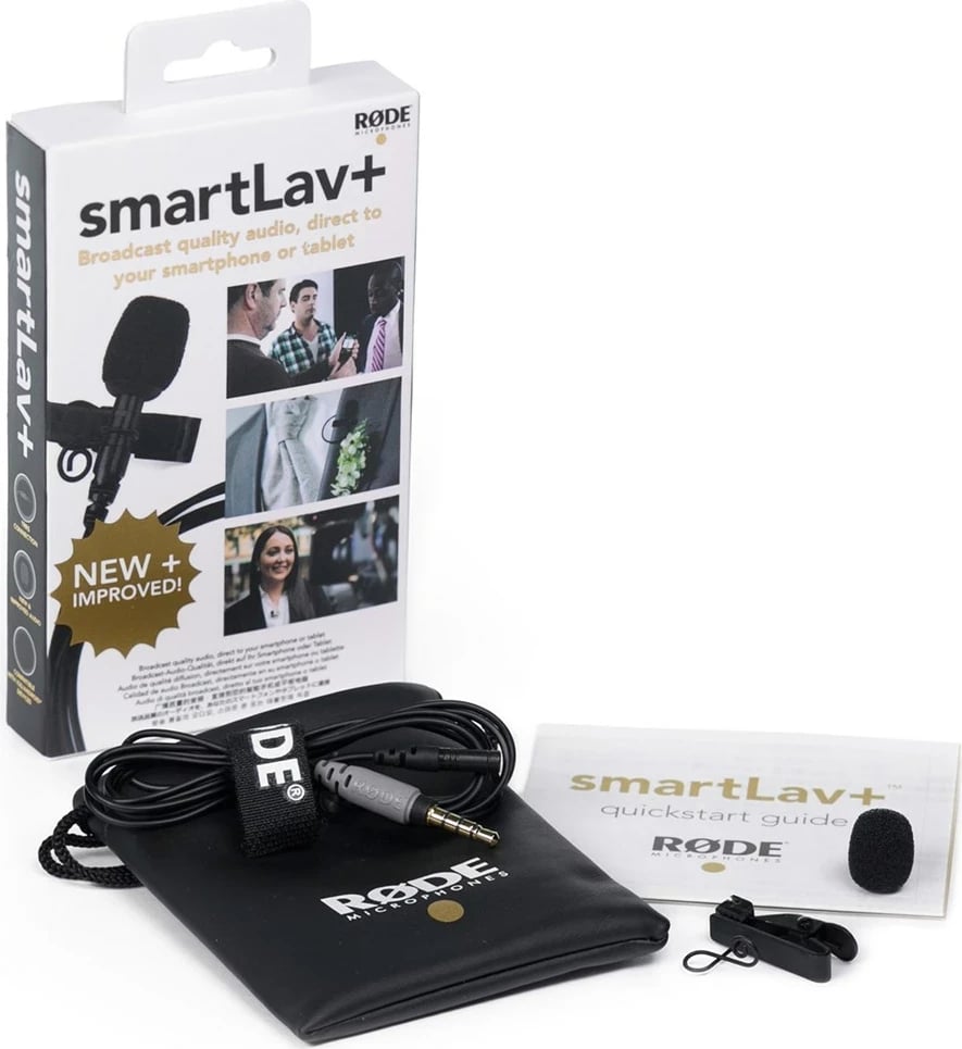 Mikrofon lavalier RODE smartLav+, me kabllo, 3.5 mm, i zi, 2 copë