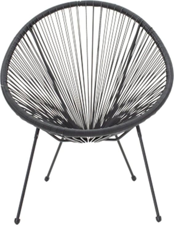 Set Acapulco set prej 3 copash, metal i zi, rattan i zi, xham D50X50cm