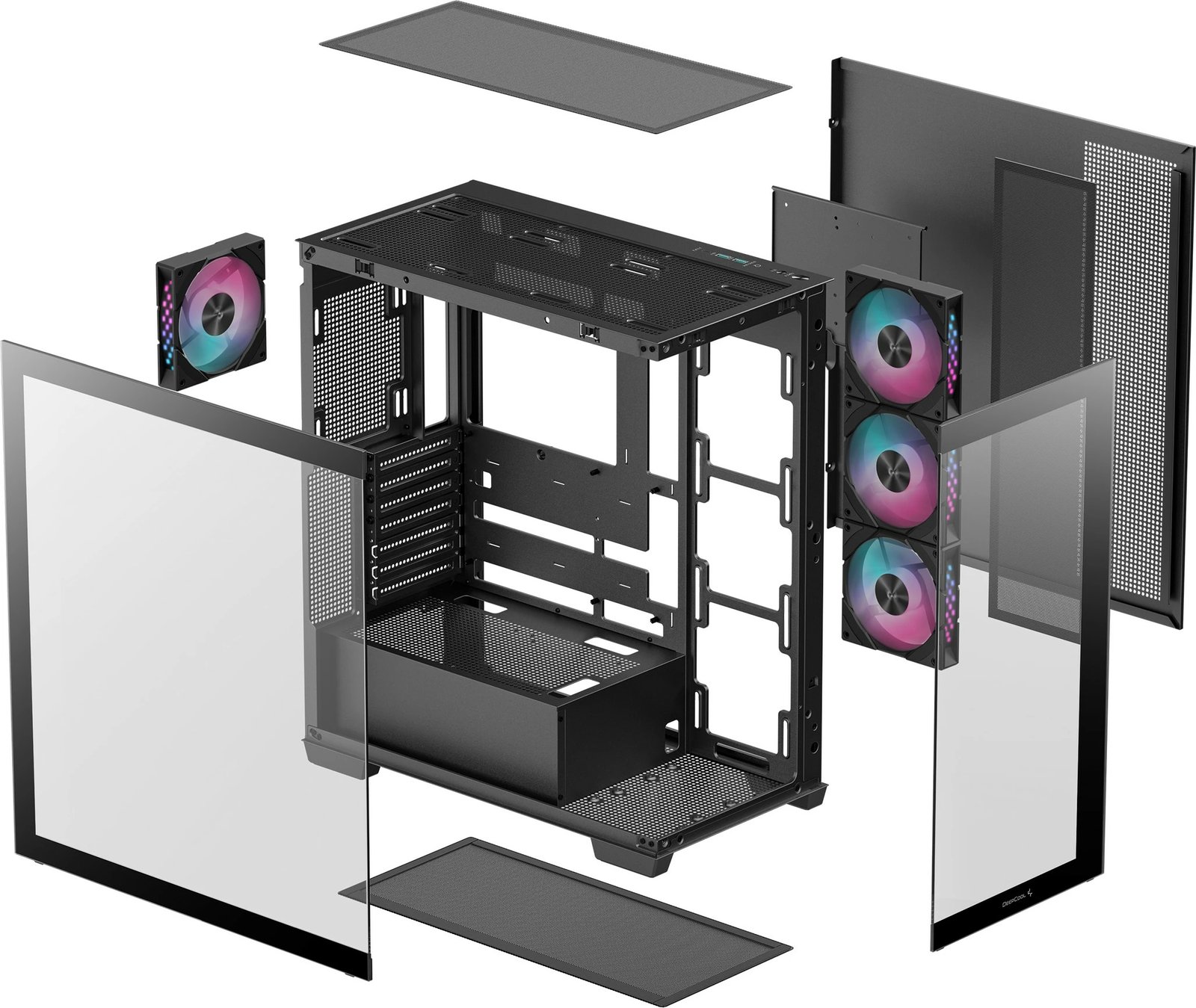 Kasë Deepcool CG580 4F, Midi Tower, ATX, xham i temperuar, e zezë