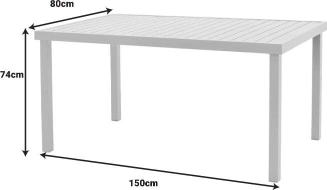 Set tavoline me karrige Naoki-Kliton A, metal i zi, alumin antracit, 150x80x74cm, 7 pjesë
