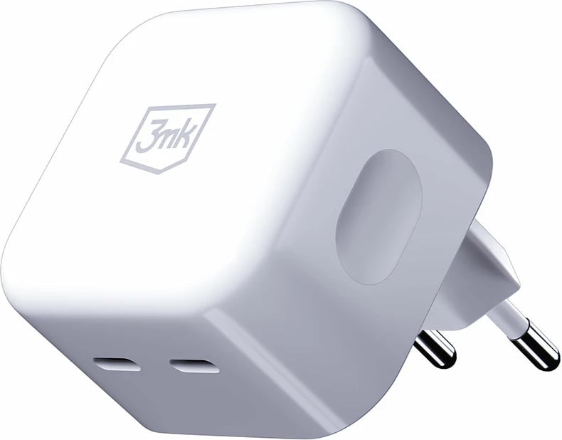 Karikues muri 3mk Hyper Charger 35W, 2x USB-C, i bardhë