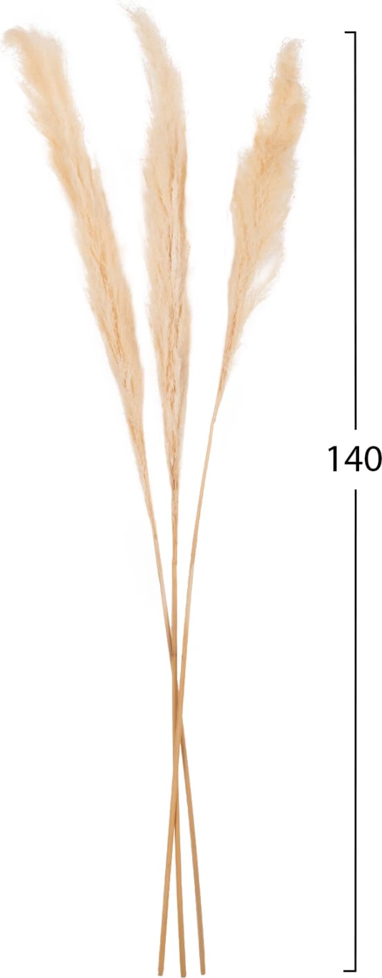 Dekor kallam i tharë, 3 copë, FH7961, 140H cm, ngjyrë e bardhë