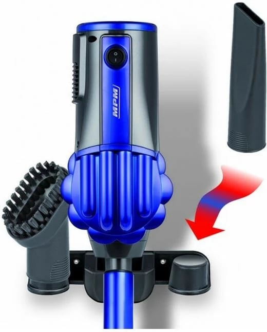 Fshesë elektrike vertikale MPM MOD-34, pa qese, 0.7L, 600W, e zezë/blu