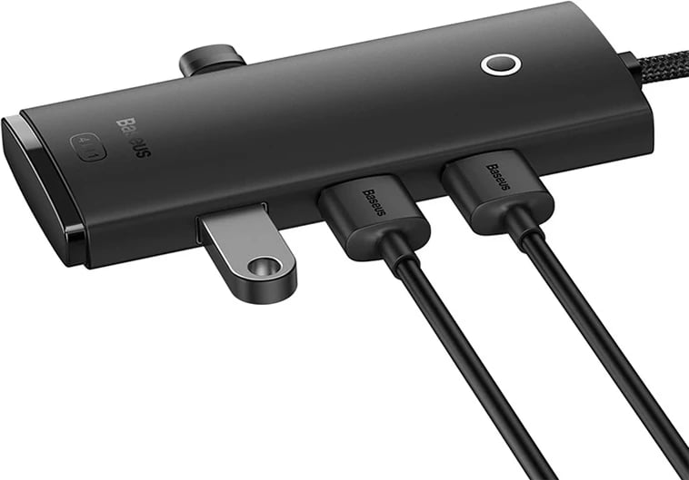 Kasë USB-C Baseus OS-Lite WKQX080101, 4 porta USB 3.0, 25cm, e zezë