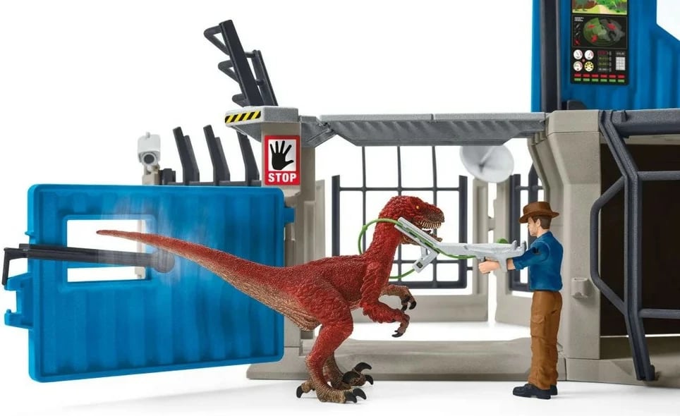 Set lodrash Schleich Dinosaur Research Station, 72 pjesë, me figura dinosauri dhe aksesorë