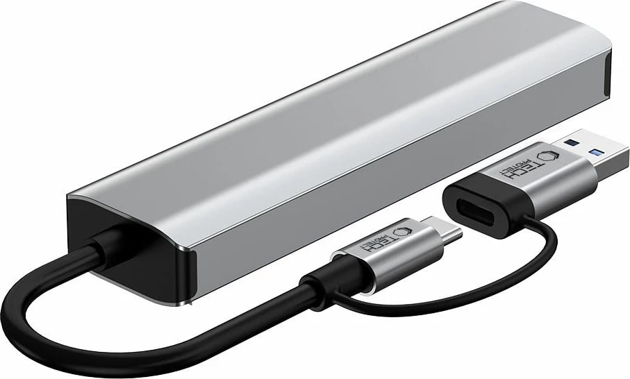 Adapter HUB Tech-Protect HB03 5in1, USB-C/USB-A, RJ45, Gri