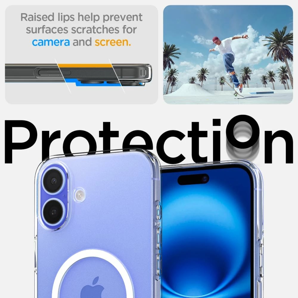 Mbështjellës Spigen Liquid Crystal Mag me MagSafe për iPhone 16 Plus, Transparent