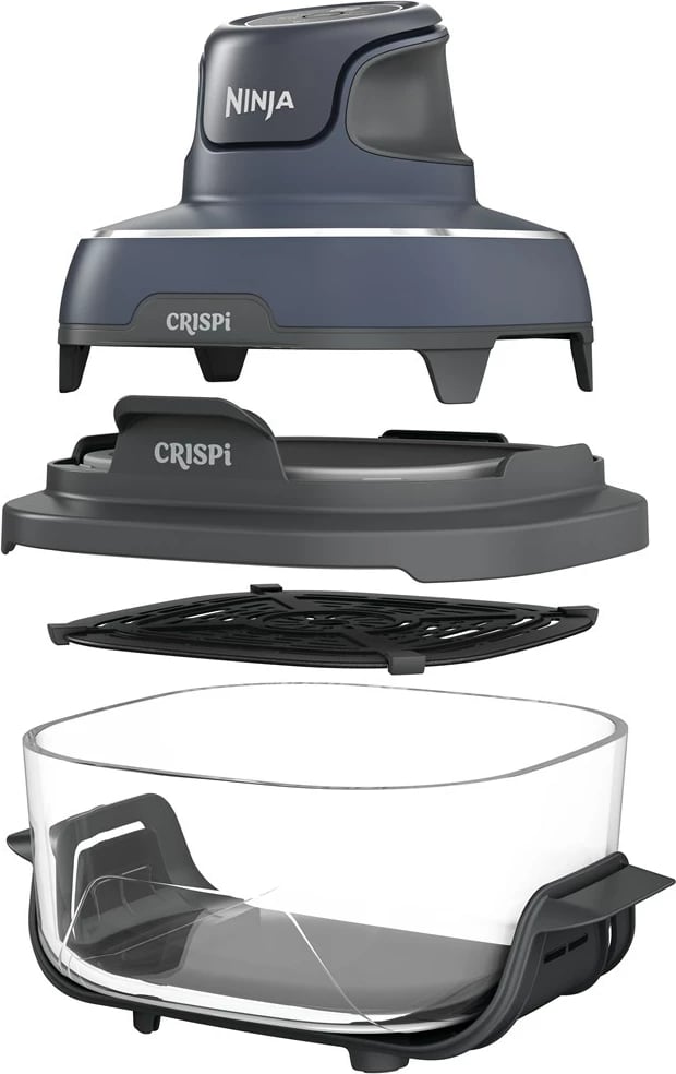 Furrë ajri Ninja CRISPi Single FN101EUGY, 3.8 L, 1700 W, Gri/Blu, enë qelqi
