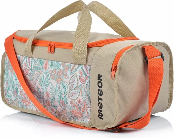 Çantë fitnesi Meteor, bezhë/jeshile/portokalli