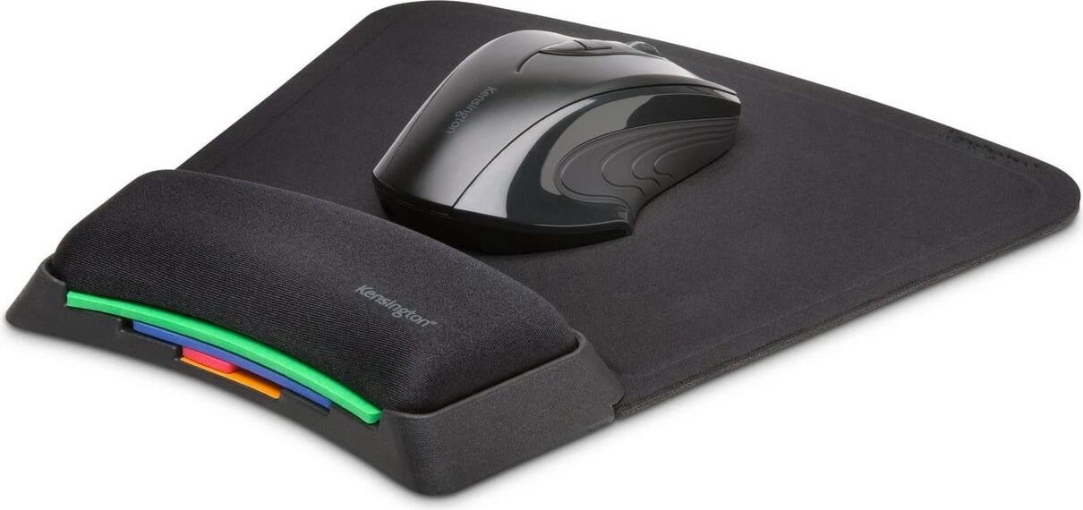 Mauspad Kensington SmartFit, i zi, me mbështetje për kyçin e dorës, për lojëra