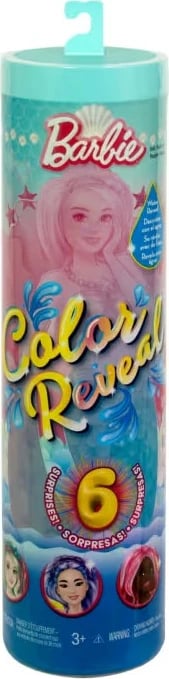 Kukull Barbie Color Reveal sirenë, Mattel HRK12, me surpriza, për vajza