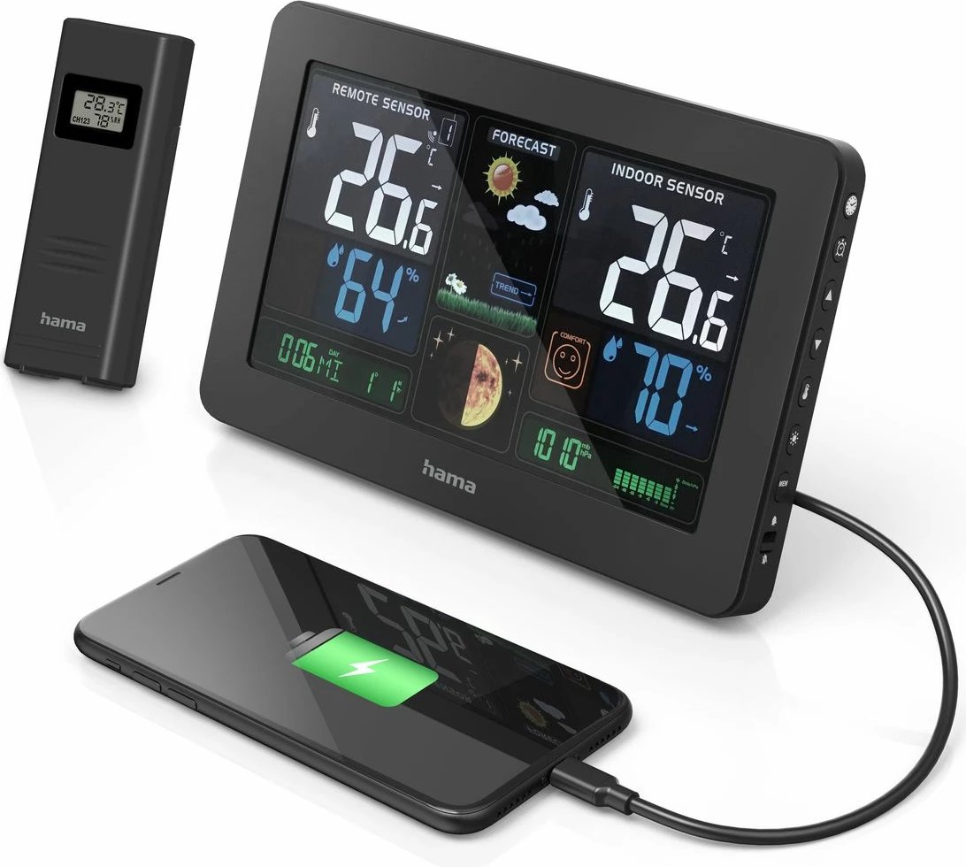 Stacion moti Hama Premium me USB, i zi
