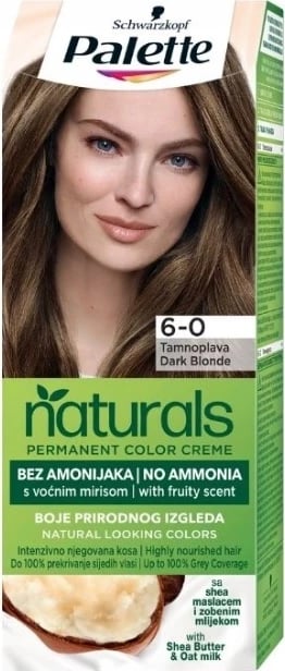 Ngjyrë për flokë për femra Palette Permanent Naturals Color Creme 6-0 Ciemny Blond