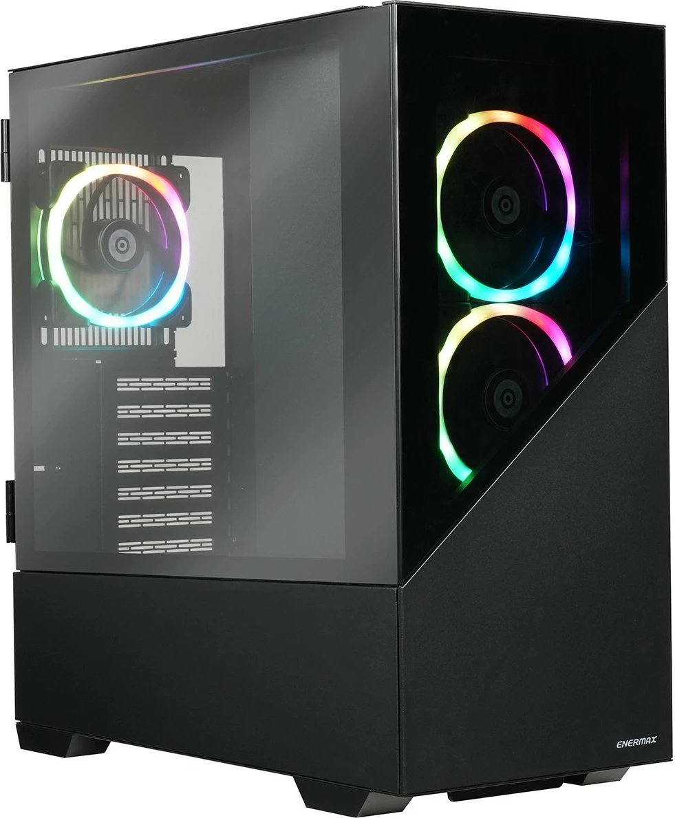 Kasë Enermax ENERMAXK8 ARGB, Midi Tower, xham i temperuar, ARGB, e zezë