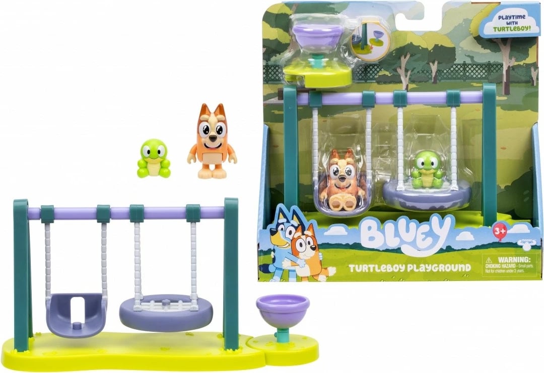 Set figurina Bluey BLU17978 me Bingo ekskluziv dhe breshkë, lishare dhe karusel, 3+