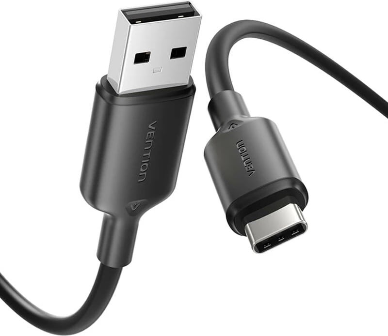 Kabllo USB 2.0 A në USB-C Vention CTQBF, 1m, E zezë