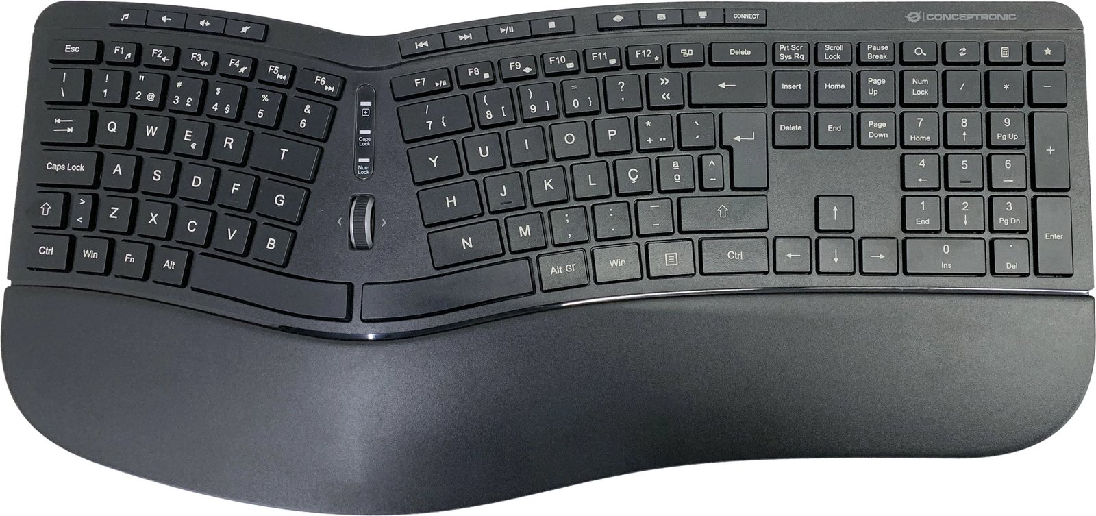 Kasë tastierë e maus wireless Conceptronic, ergo, layout portugjez, e zezë