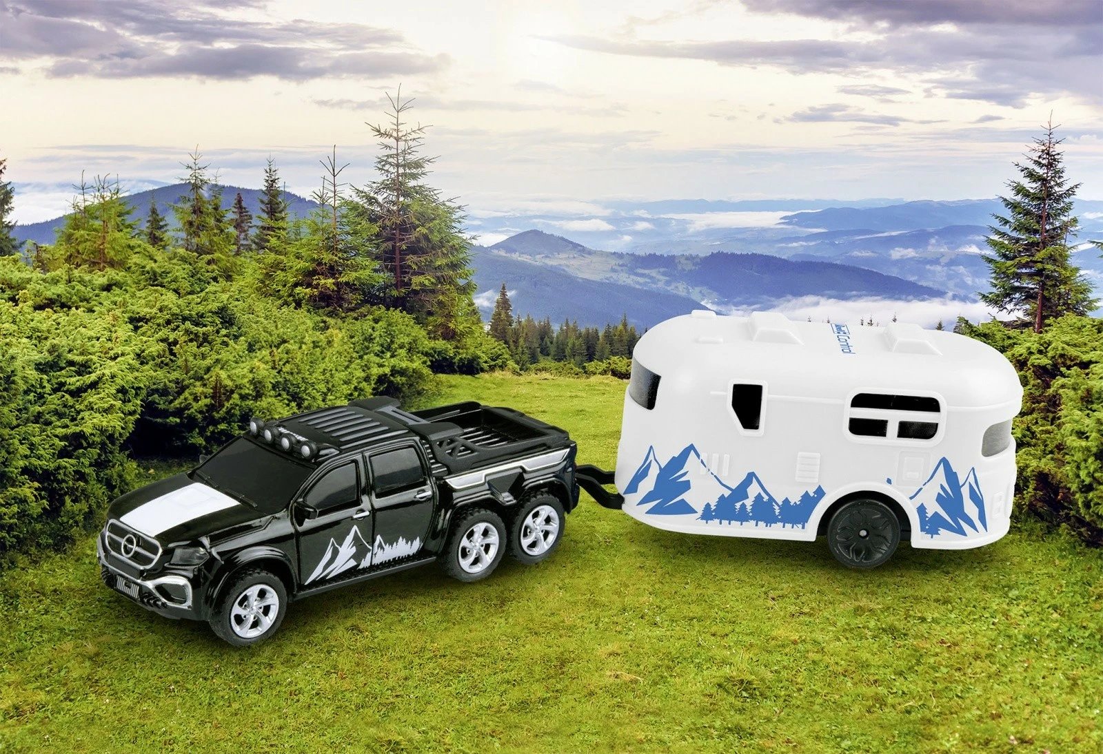 Makine lodër me telekomandë Revell RC 23566, Mini Camper, 1:64, e zezë dhe e bardhë, set