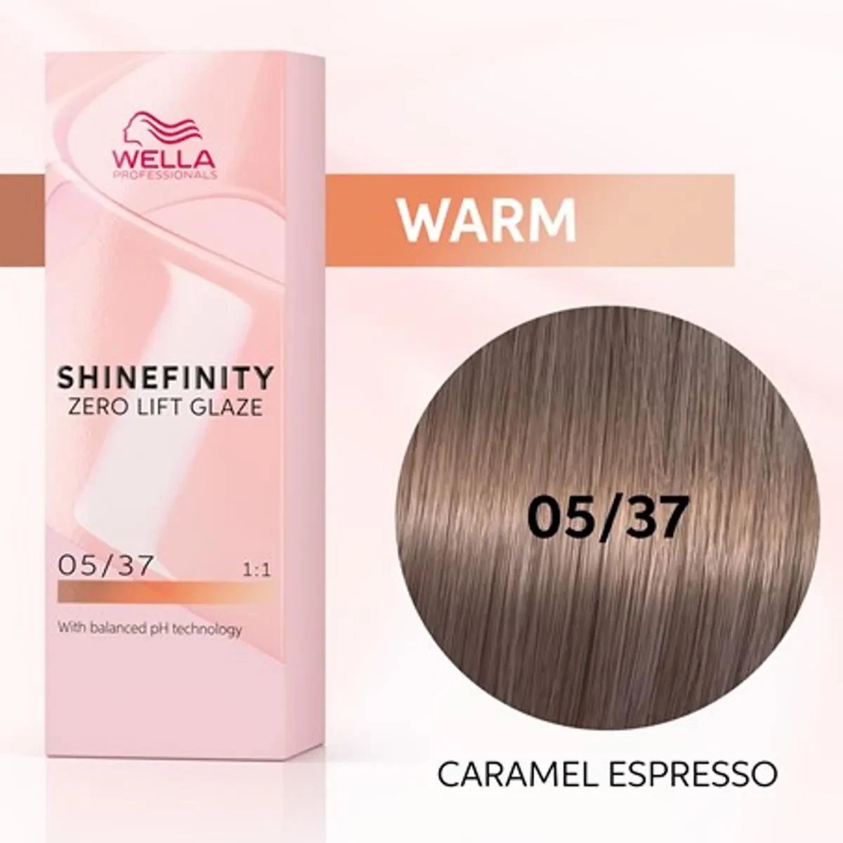 Ngjyrë flokësh Wella Shinefinity Zero Lift Glaze 05/37 Caramel Espresso unisex