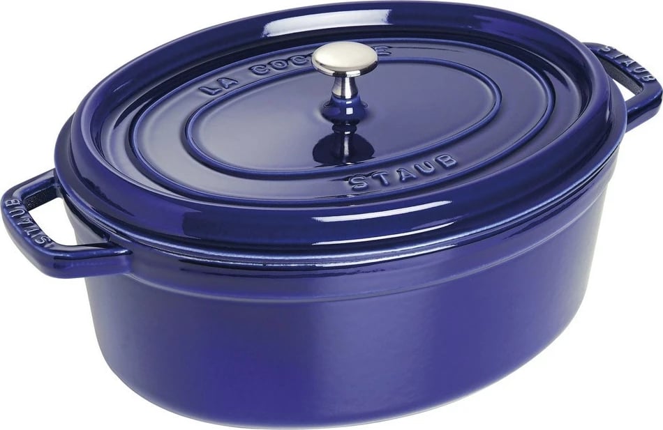 Tenxhere ovale STAUB prej gize, 5.5 litra, Blu