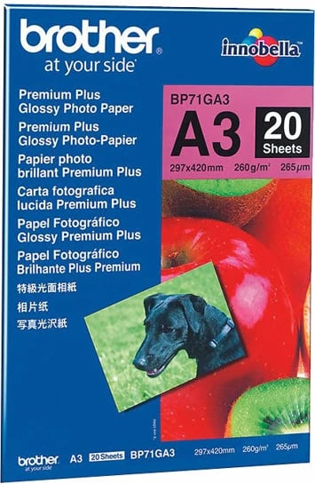 Letër fotografike Brother BP71GA3, A3, 20 fletë, glossy