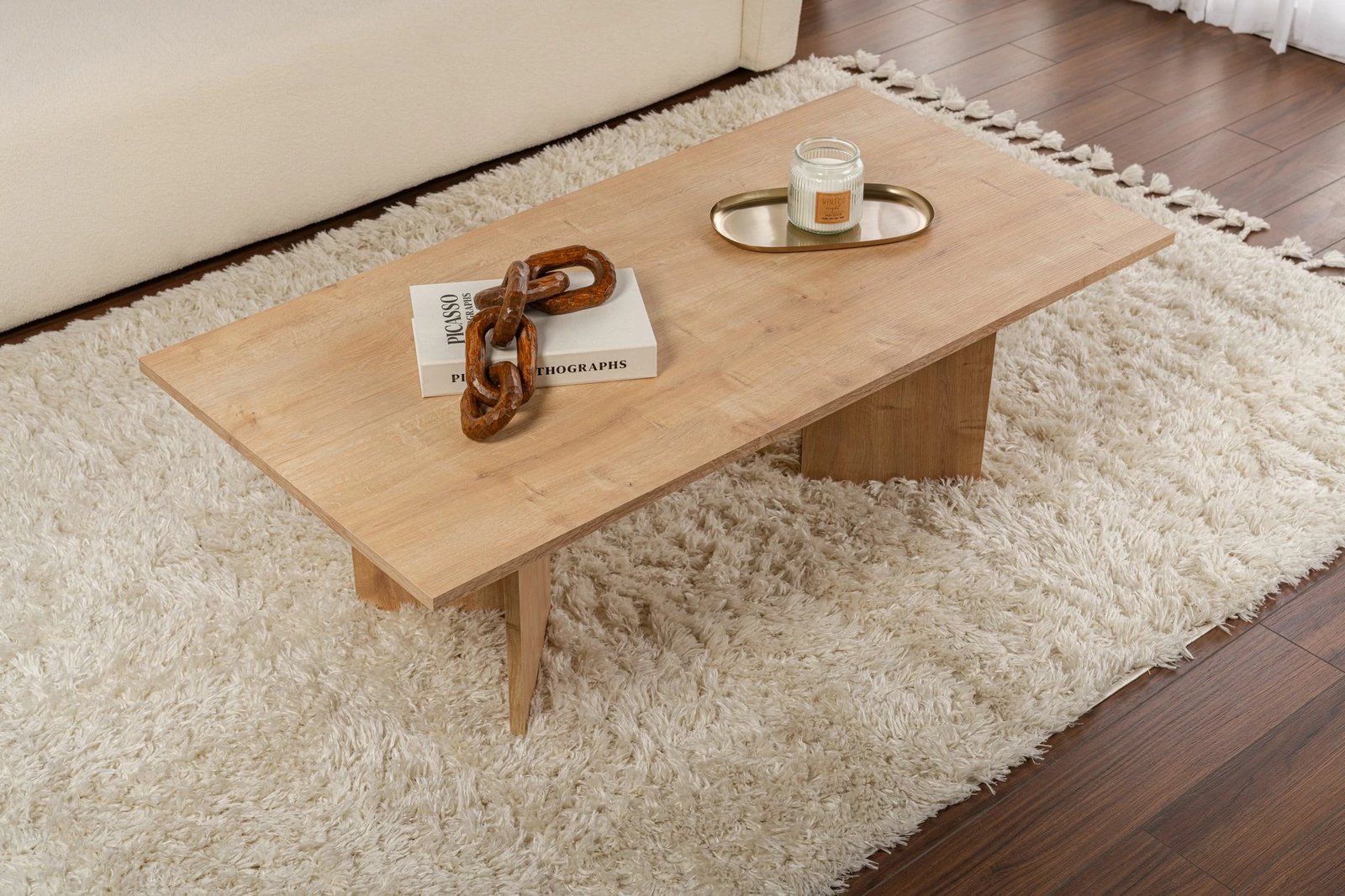 Tavolinë kafeje Nordure, Sabin, ngjyrë lisi Sapphire Oak