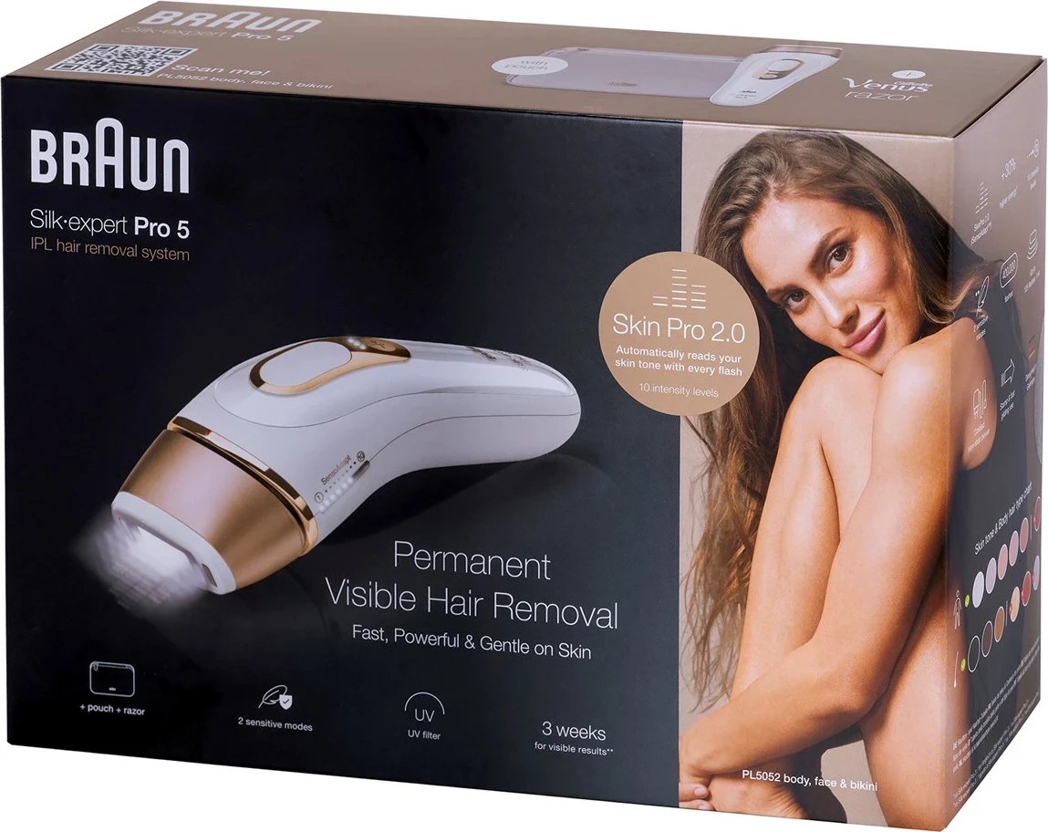 Epilator Braun Silk-expert Pro 5 IPL 5052, Bardhë