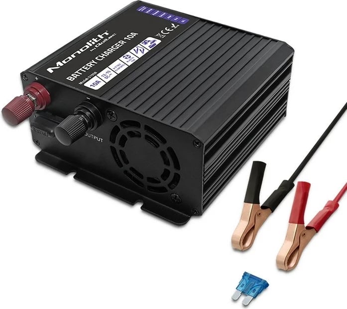 Karikues baterie Qoltec 51958 Smart Monolith për LiFePO4 AGM GEL SLA, 10A, 12V