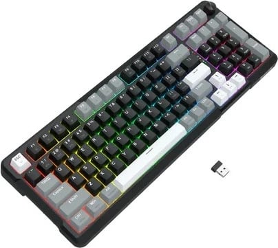 Tastierë mekanike Redragon ARLOKKS QMK K742, 96%, RGB, wireless/wired, anglisht, e zezë