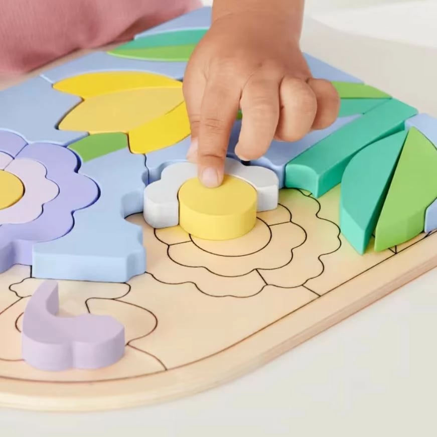 Puzzle druri për fëmijë Fisher Price HXT97, 37 pjesë, motive lule