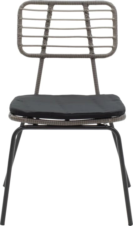 Set tavoline me karrige Naoki-Kliton A, metal i zi, alumin antracit, 150x80x74cm, 7 pjesë