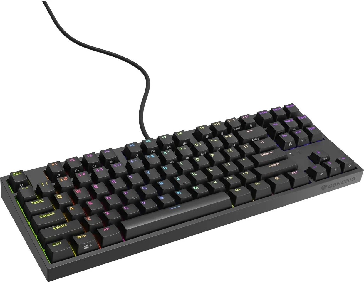 Tastierë GENESIS Thor 404 TKL, Gaming, USB, QWERTY, Anglisht, E zezë