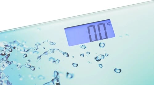 Peshore banjoje digjitale, Adler, MS 8156, kapacitet 150 kg, gradim 100 g, ekran LCD, xham i kalitur 6 mm, blu