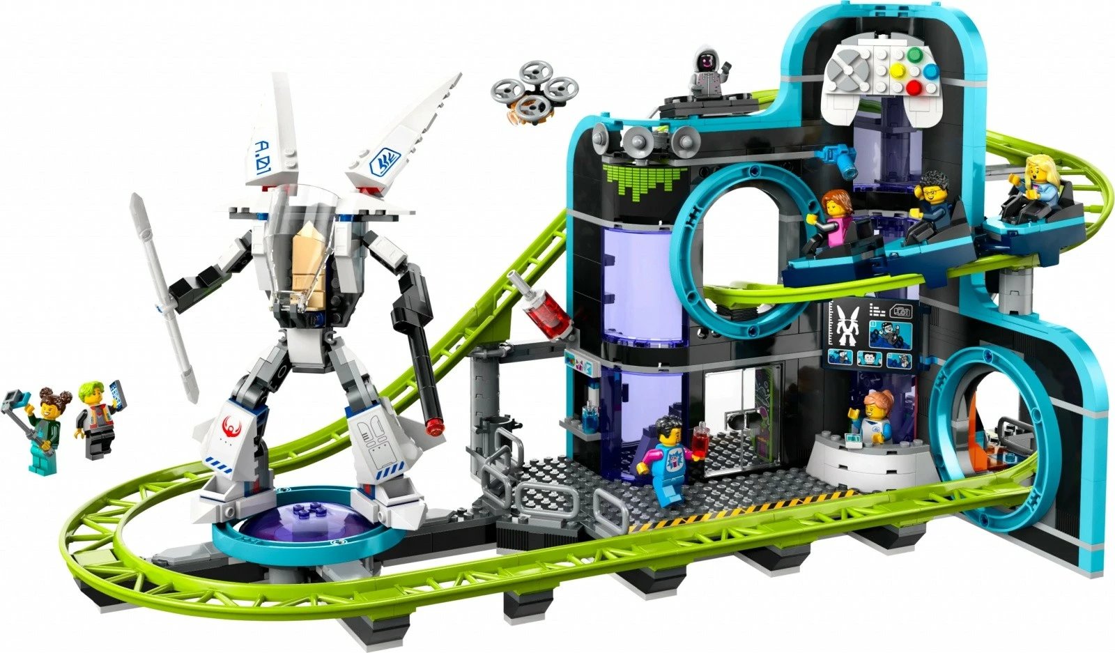 Set LEGO City Robot World Park me roller coaster, 986 pjesë, për fëmijë 8+