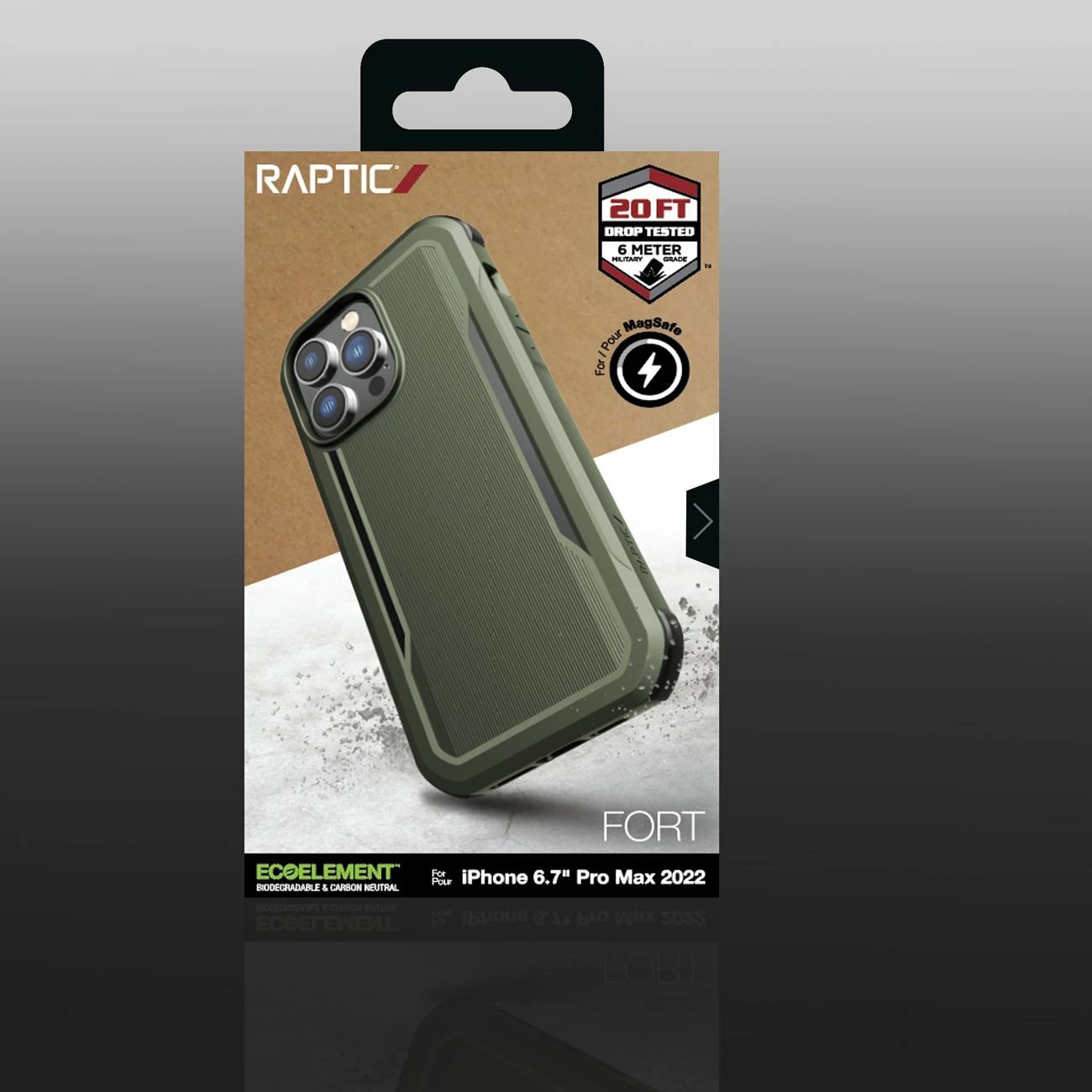 Mbështjellës Raptic X-Doria Fort Case për iPhone 14 Pro Max me MagSafe, i gjelbër