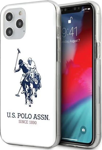 Mbështjellës U.S. Polo Assn. USHCP12MTPUHRWH për iPhone 12/12 Pro 6.1", Shiny Big Logo, Bardhë