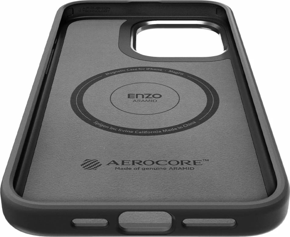 Mbështjellës Spigen Enzo Aramid Mag me MagSafe për iPhone 15 Pro Max, e zezë