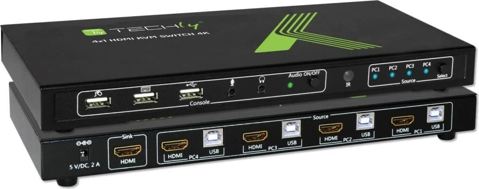 Switch TECHly IDATA KVM-HDMI4U, 4x1 USB HDMI 4Kx2K, E zezë