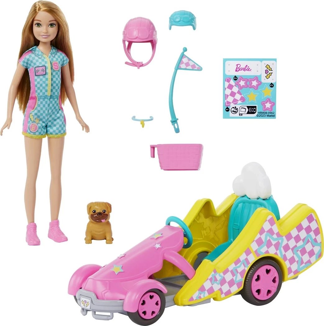 Lodër Barbie Stacie me veturë, shumëngjyrëshe