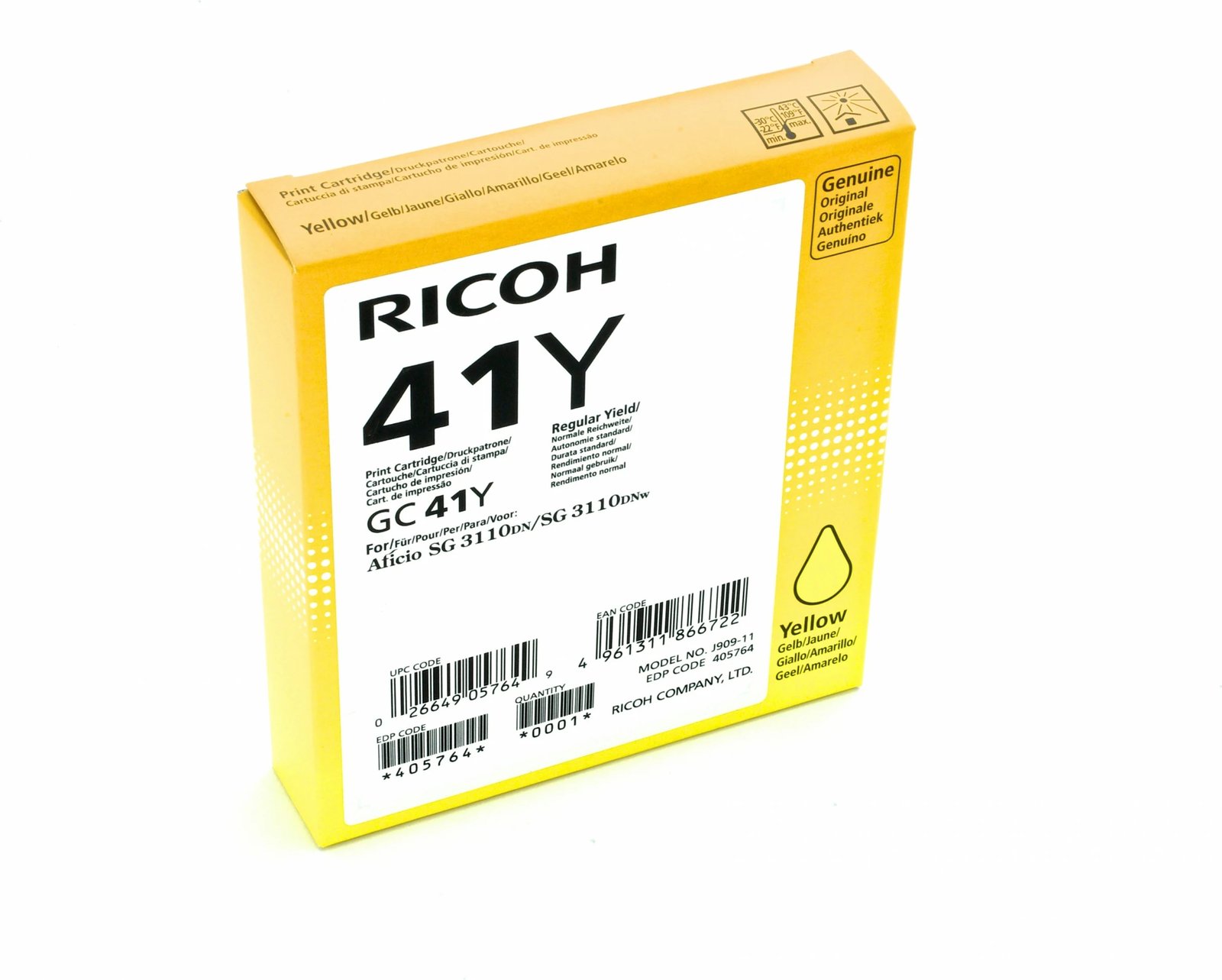 Toner Ricoh GC41Y, ngjyrë e verdhë, standard, për SG 3110DN/SG 3110DWN