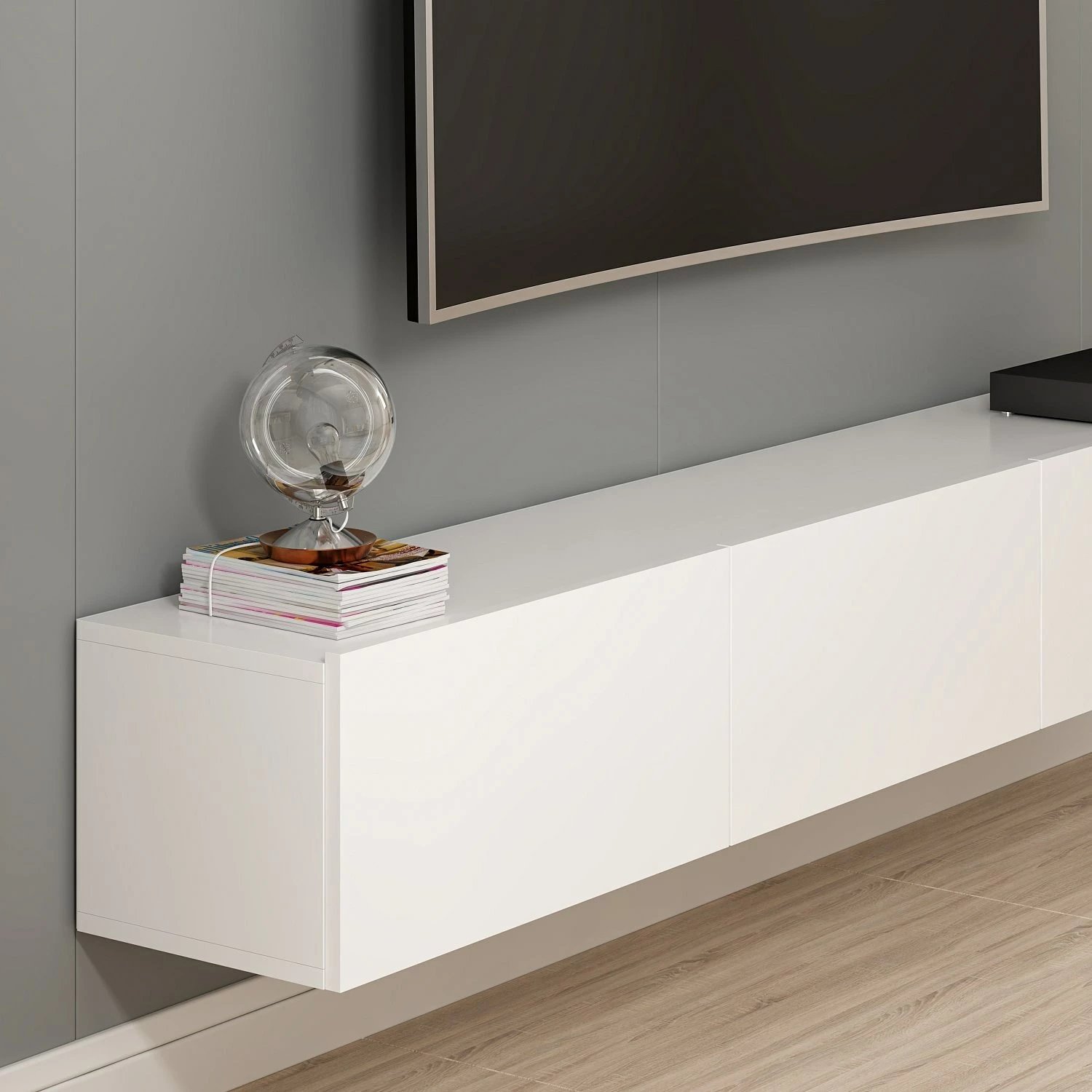 Njësi TV Rigel, ngjyrë e bardhë, Skye Decor