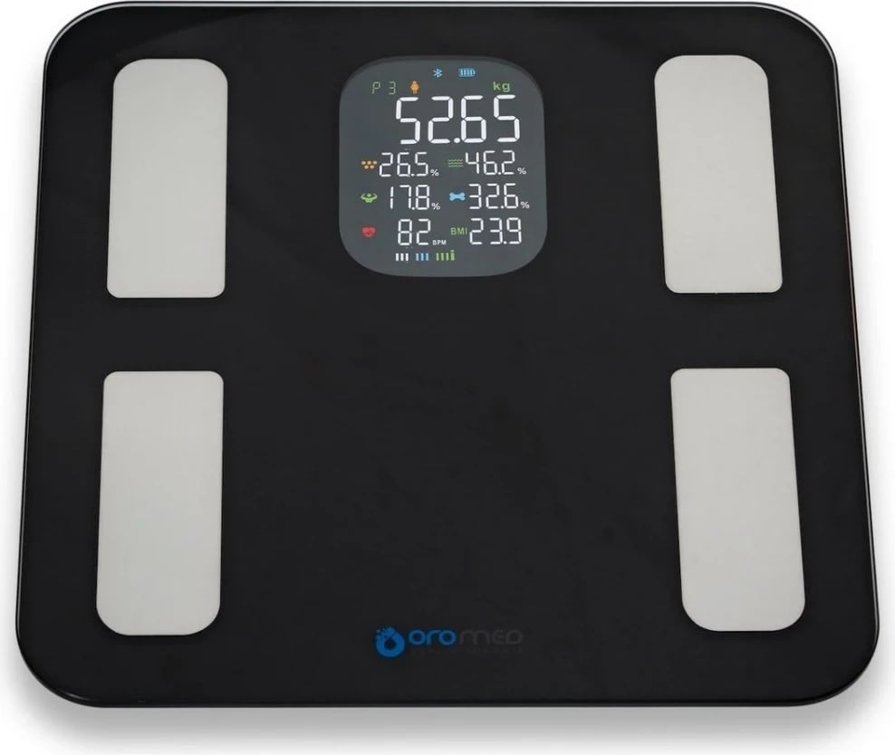 Peshore inteligjente Oromed Gold-Bluetooth Smart, ekran i ndriçuar, aplikacion, e zezë