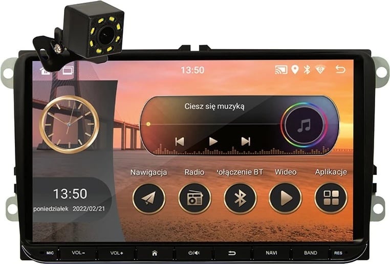 Radio veture BLOW CP02, 2DIN, 9 inç, Android 13, WiFi, GPS, CarPlay, e zezë, me kamerë kthimi