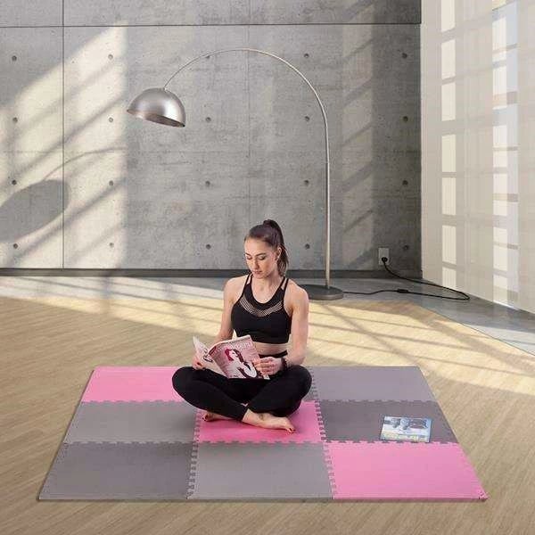 Puzzle mat One Fitness MP10, rozë-gri
