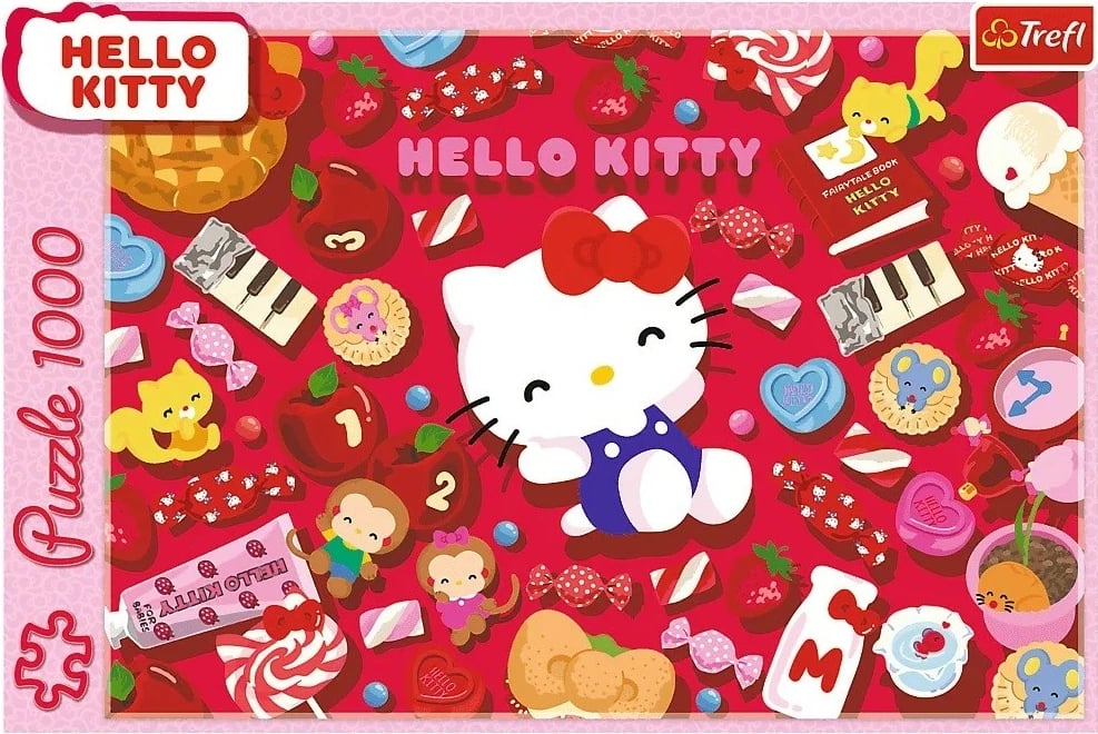 Puzzle 1000 pjesësh Trefl Hello Kitty, 68.3x48 cm, për vajza