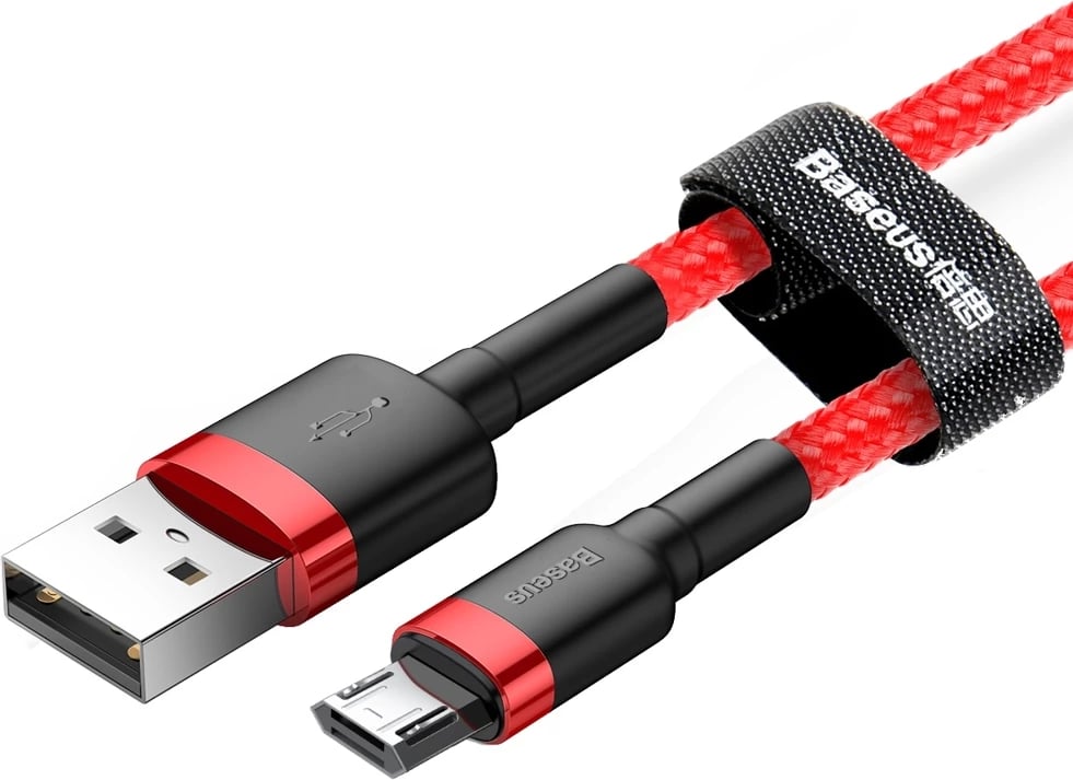 Kabllo Baseus Cafule CAMKLF-C09, USB-A në micro USB, 2m, e kuqe