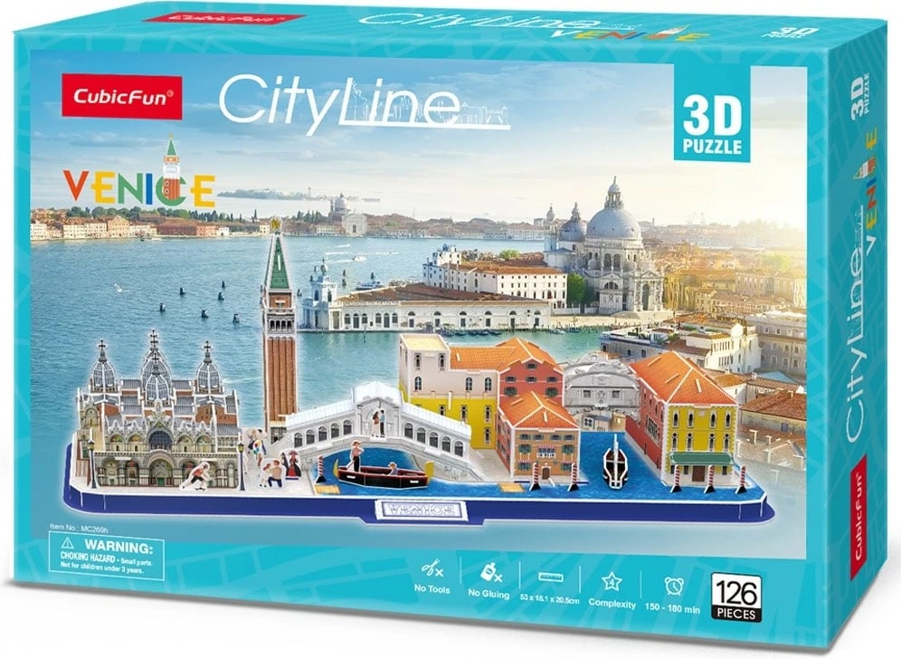 Puzzle 3D Cubic Fun City Line Venice, 126 pjesë