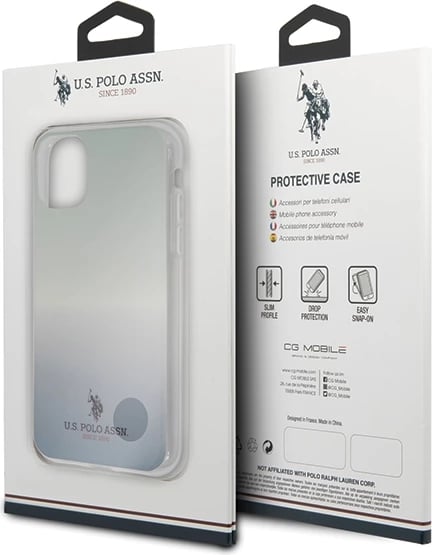 Mbështjellës U.S. Polo Assn. USHCN58TRDGLB për iPhone 11 Pro, Pattern Gradient, Kaltër