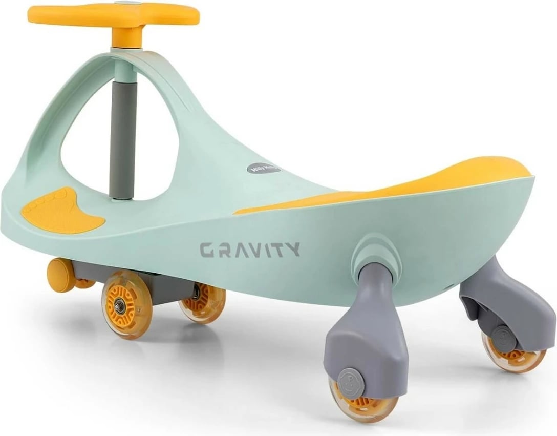 Ride-on Milly Mally Gravity 5926 pa pedale, rrota LED, 4 rrota, 3+ lime yellow